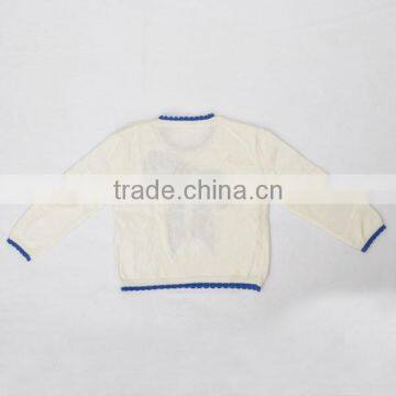 Jacquard Bowknot Infant Knitwear Sweater Scallop Trim Baby Girl Pullover Sweater photo-2