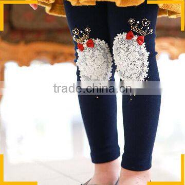 Adorable kids leggings printing fleece lined leggings for girl