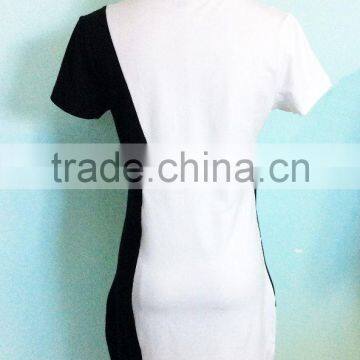 Fancy China Supplier Summer Solid Black and White Jersey Casual Latest Designs Photos Fashion Women Dresses photo-2