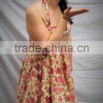 Women Vintage Style Flower Dress photo-5