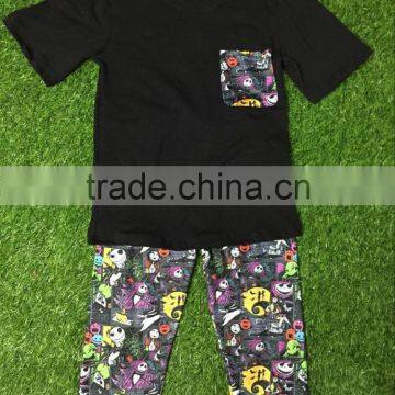 2016 Fall Halloween Boutique Sets Baby Girls Outfit Wholesale Boutique Outfit Purple Baby Girl Ruffle Solid Color Remake photo-2