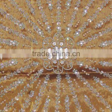 Amber Stylish Beaded Floor Pillow Cover - Handmade Unique Dazzling Euro Sham 24" photo-3