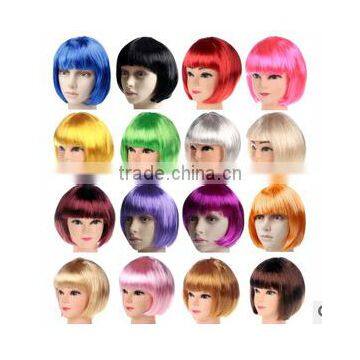 Walson 2015 Bob Wig Fancy Dress Costume 20s 50s Short Fringe Style Cosplay Party Hair Womens