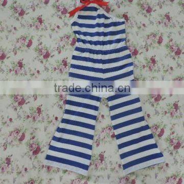 Summer New Arrive Toddlers Clothing Cool New Design One-shoulder Blue and White Stripes Cotton Romper Summer Hot Sale 2016 photo-2