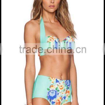 Fashion sexy bikini swimsuit female waist Floral Bikini explosion models