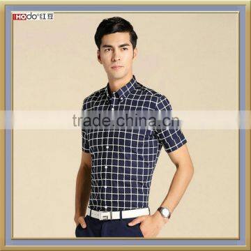 MEN'S SHORT SLEEVE BLACK & WHITE PLAIDS SHIRT