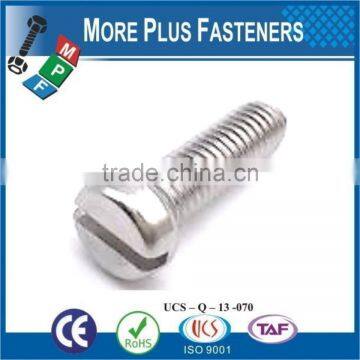 Made In Taiwan Cheese Head Slotted Machine Screw