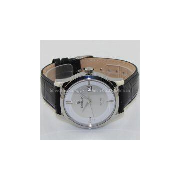China Wholesale Japan Movt Quartz Watch Stainless Steel Back Leather Strap Custom Watches photo-3