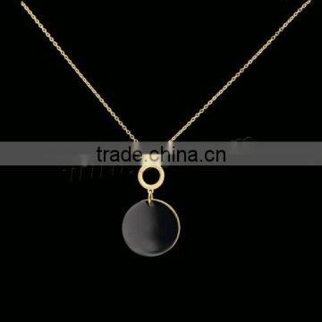 New Fashion Donut Shape Gold Rose Gold Plated With Roman Number Stainless Steel Pendant Necklace photo-3