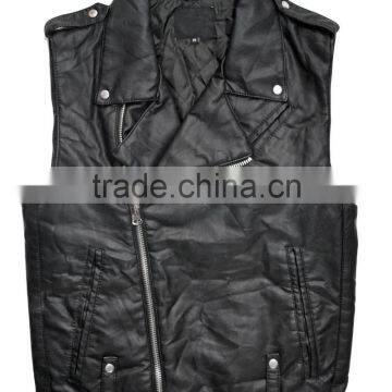 Women's Highneck Biker Bomber Vest Faux Leather Jackets