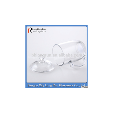LongRun 12oz classical shape first class clear drinking water Chinese tea glass cup with lid