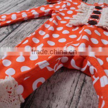 2016 Wholesale Kids Romper Cotton Lace Ruffle Romper Kids Lovely Dots Print Kids Winter Rompers photo-2