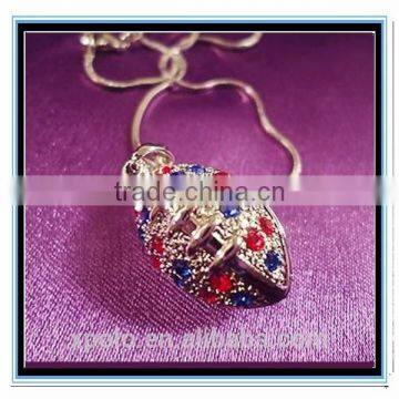 XP-MP-099394 FACTORY PRICE Wholesale Rhinestone sport ball baseball softball basketball necklace