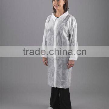 Non-woven Disposable Polypropelene White Lab Coat