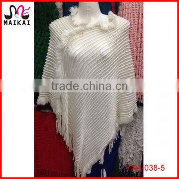 Wholesale women's winter fashion crochet knit poncho