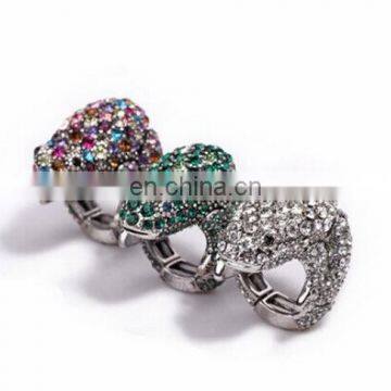 Fashion New Design Vintage Luxury Rhinestone Frog Women's Alloy Stretch Finger Ring