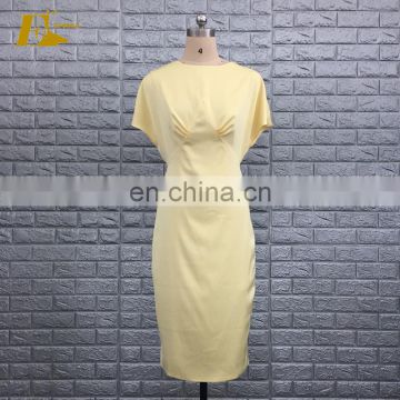 Sexy Open Back Yellow Color Tea Length Party Dress Under 100$