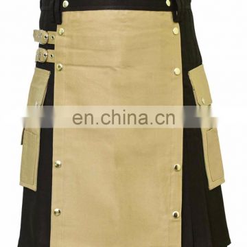 Men Double Tone Modern Utility Kilt