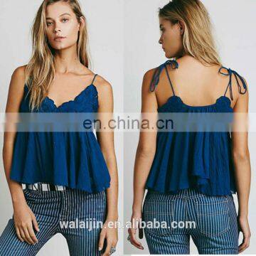 Woman Babydoll Open Bra Top Design Fashion Embroidered Cami photo-2