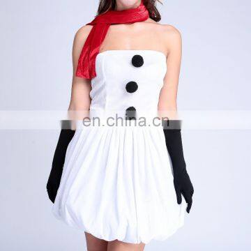 Exquisite high quality white white christmas party costumes