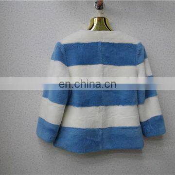 China Supplier Women Fur Garment Rex Rabbit Fur Coat With Dyed Color photo-4