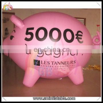 New Design inflatable pig balloon,pink cartoon characters,advertising inflatable pig model