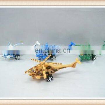 plastic pull string military mini helicopter toy