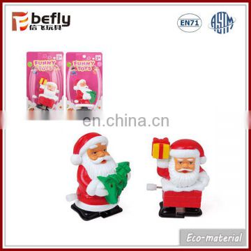 Table decoration toy plastic wind up santa claus for promotion