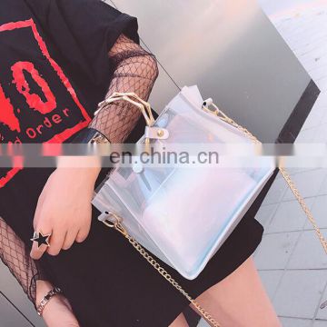 2017 new all-match transparent plastic handbag fashion shoulder bag for women