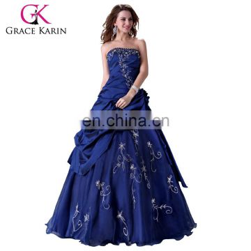 Grace Karin New Fashion Strapless Blue Puffy Ball Gowns CL2963