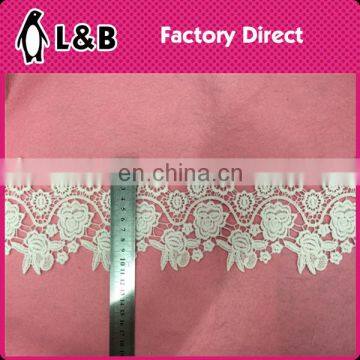 Top Quality White Milk Silk Bridal Embroidery Sewing Wedding Lace Trimmings Chemical Lace Trim White photo-2
