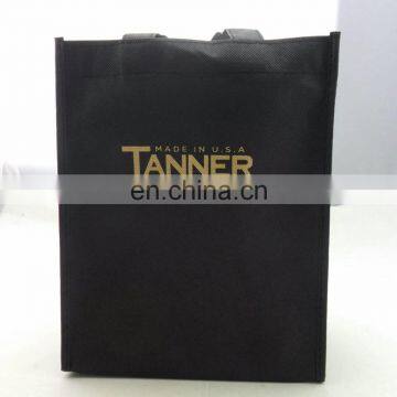 promotional custom cheap black printing tote non woven bag