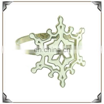 nickle plated zinc alloy flower napkin ring wholesale