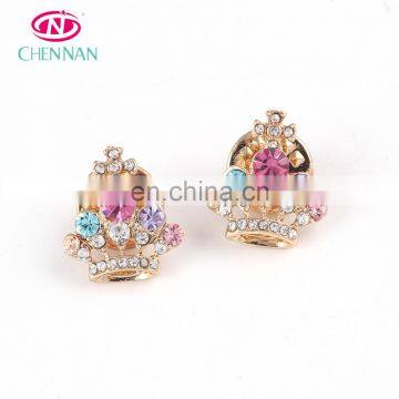 Crown shape buttons for clothing rhinestone belly button jewelry