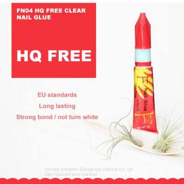 3g High Quality HQ Free Clear Nail Glue In Aluminum Tube