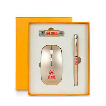 Unique Gift Ideas China Factory Pen Gift Set With Mouse Usb Flash Drive,3 in 1 Business Gift Set Promotional Gift Set photo-2