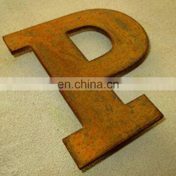 Unique decorative laser cut corten alphabet letters for signs