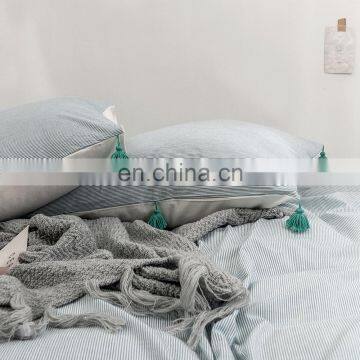 Real Wholesale Boho Style Comforter Cotton Bedding Set With Ball Fringe photo-3