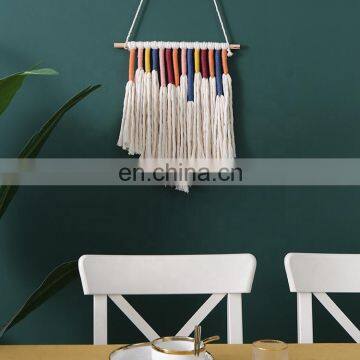 Bohemian Home Decor Hand Made Cotton Macrame Woven Tapestry Wall Hanging Colorful photo-6