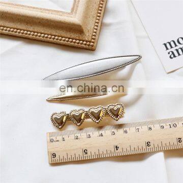 Vintage Hair Clips Female Girl Metal Barrettes Love Heart Leaf Design Hairpins 6styles