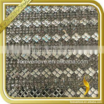 Fashion clear crystal hotfix diamante trimming 24*40cm rhinestone mesh FRM-199