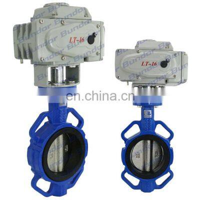 Bundor ANSI BS DIN JIS PN16 Motor Operated Price Wafer Butterfly Valve