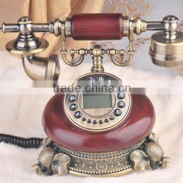 Cute analog rotary dial old style telephone