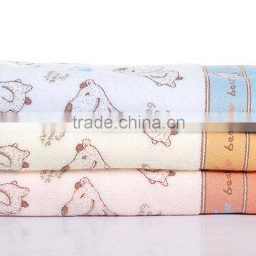 Guangdong towel factory in stock/available pure cotton duandang /batten cartoon printed inflant/kids /baby towel