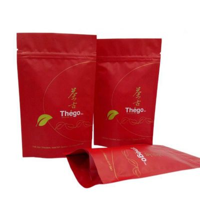 Customized Resealable Matte Frosted Stand Up Doypack Pouches Powder Packaging Loose Moringa Flower Tea Leaf Plastic Bags