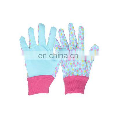 HANDLANDY Wholesale PInk Floral Pattern Cotton palm lovely floral garden gloves,whole protection gloves