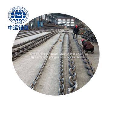 107mm Black Painted Floating Wind Power Platform Studless Link Anchor Chain