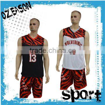 Custom men reversible basketball jersey design 2015/2016