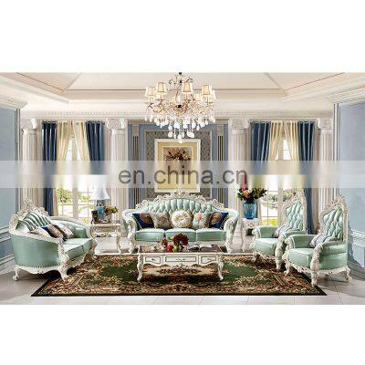 Antique Sofa 1+1+2+3 European Style Genuine Leather classic living room Sofa Set