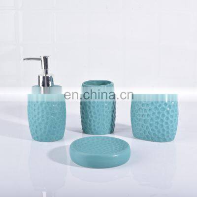 New 4pcs bathroom accessory set lotion dispenser ceramic bathroom set